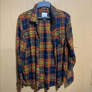 Men’s Flannel Shirt in Blue and Orange